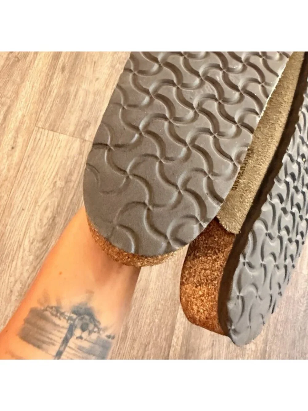 BIRKENSTOCK Arizona Suede Soft Footbed Sandals Taupe New 44 M 11